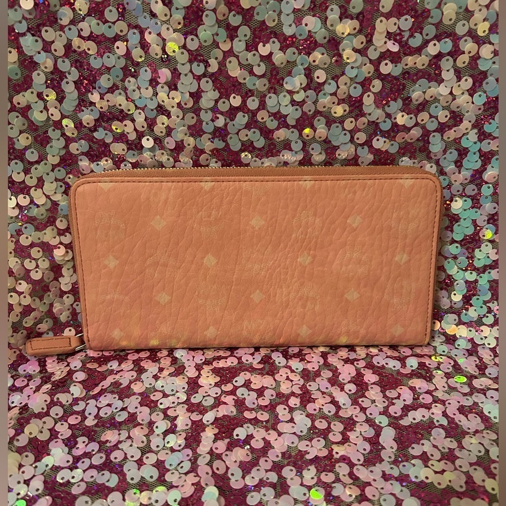 Pink Leather MCM Long Wallet
